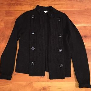 Black Wool button sweater